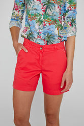 EMYL – Short coton stretch Coupe slim – Femme – Fraise